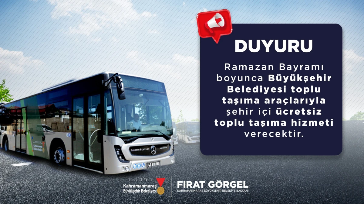 B&uuml;y&uuml;kşehir&rsquo;den Bayramda &Uuml;cretsiz Ulaşım!